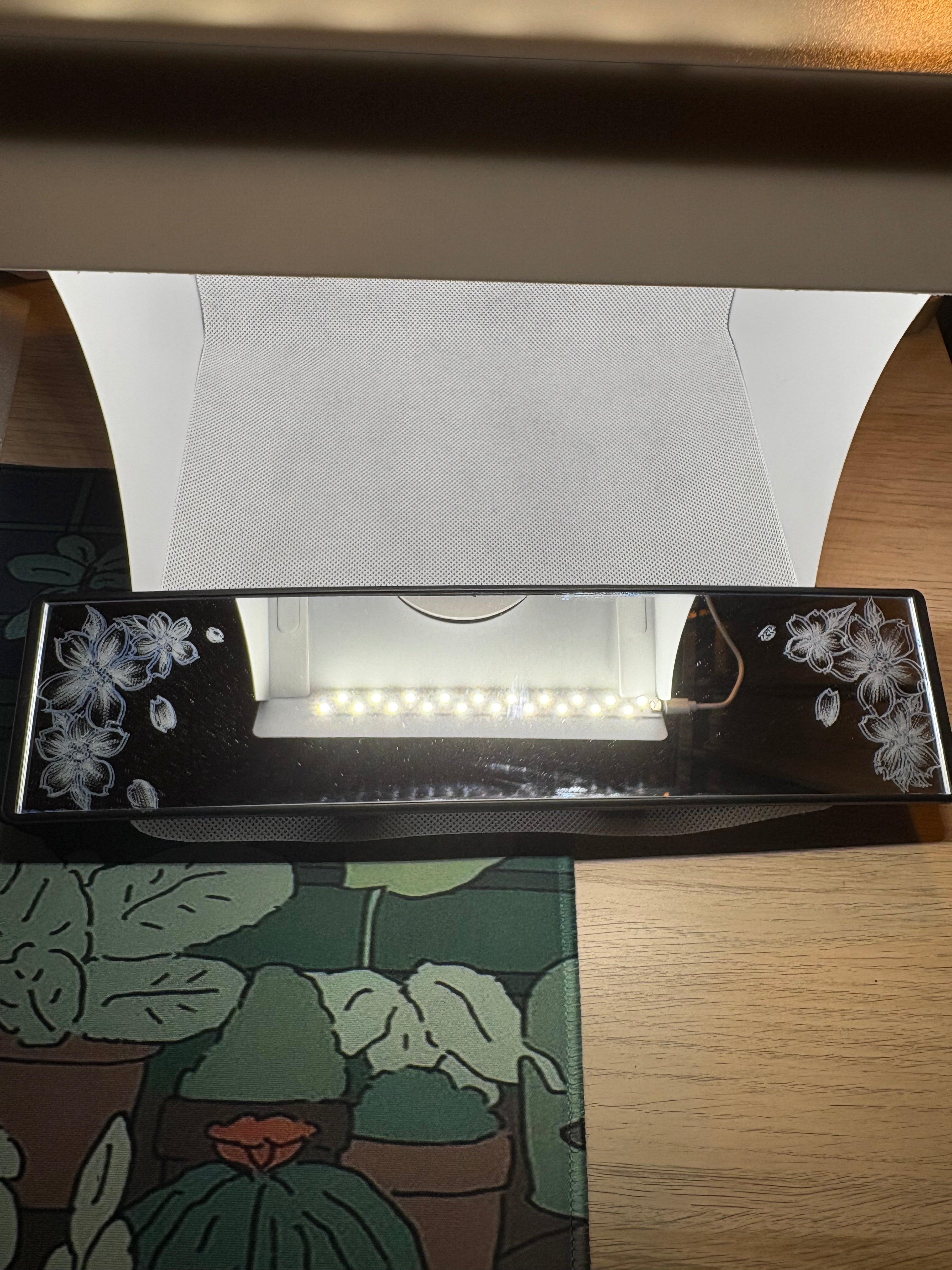 Cherry blossom design engraved car mirror