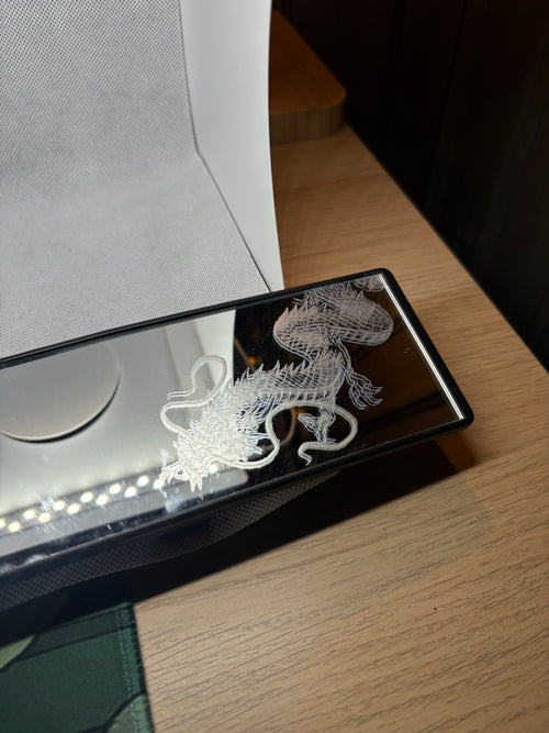 Dragon design engraved car mirror